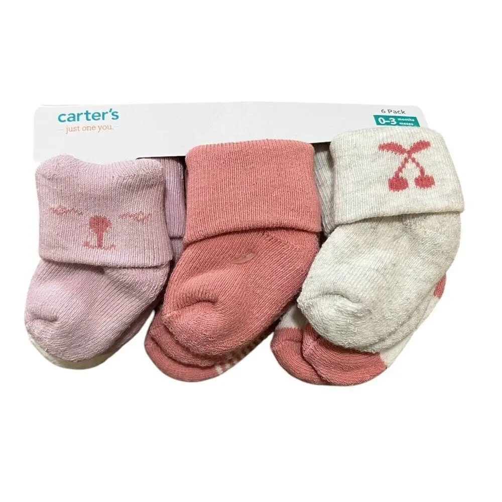 NEW Carter's Just One You Baby Girls' Terry Socks Pink 0-3M